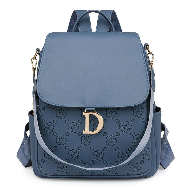 2025 primavera nuevo estilo casual mujer mochila de cuero suave moda simple en relieve mochila de viaje de gran capacidad bolso femenino