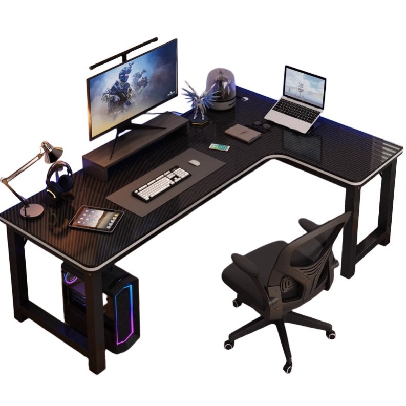 Personalizada mesa de computadora mayorista mesa de escritorio casera doble mesa estante de escritorio dormitorio mesa de esquina mesa de escritorio