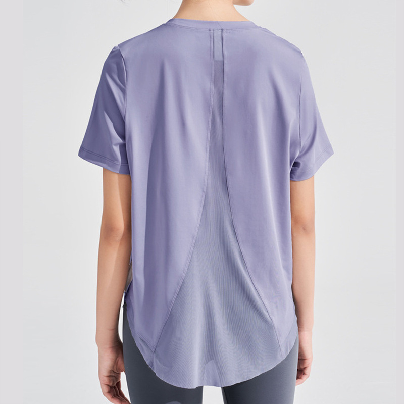 plus size Yoga Sports T-shirt Women's Summer New Top Short-sleeved Loose Fitness Clothes Running Mesh Breathable Yoga Clothes