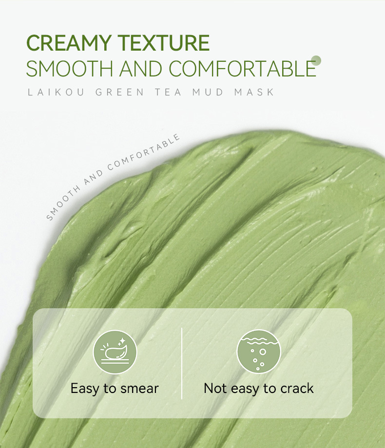 Cross-border new product laikou Green Tea Mud Mask 100g Cleansing, hydrating and Moisturizing Mask mud wholesale undefined