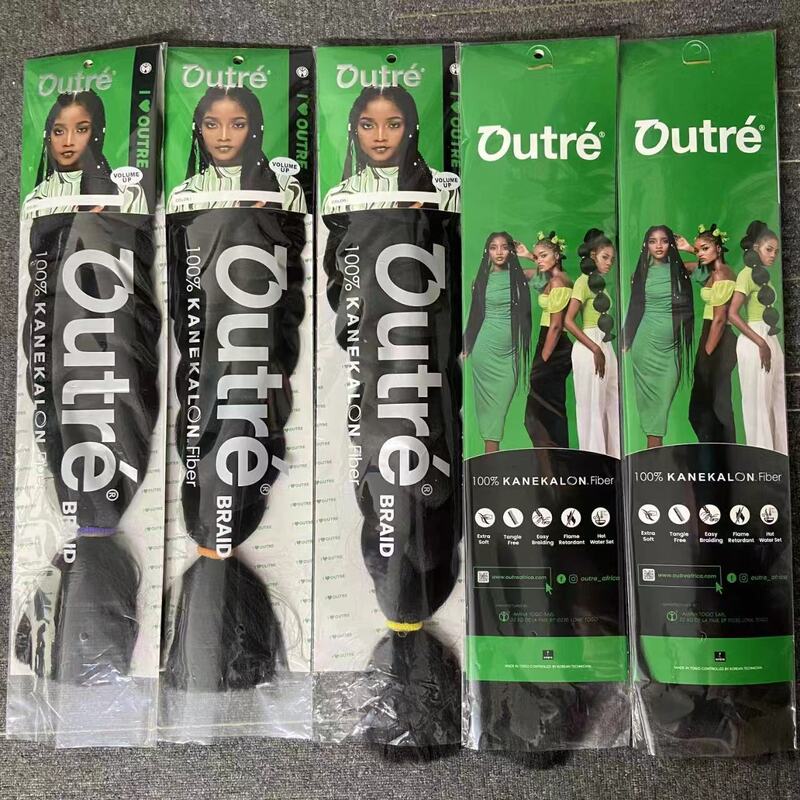 Green Card Outer Braid 82in Large Braid 165g Dirty Braid High Temperature Silk Braid Wig African Black