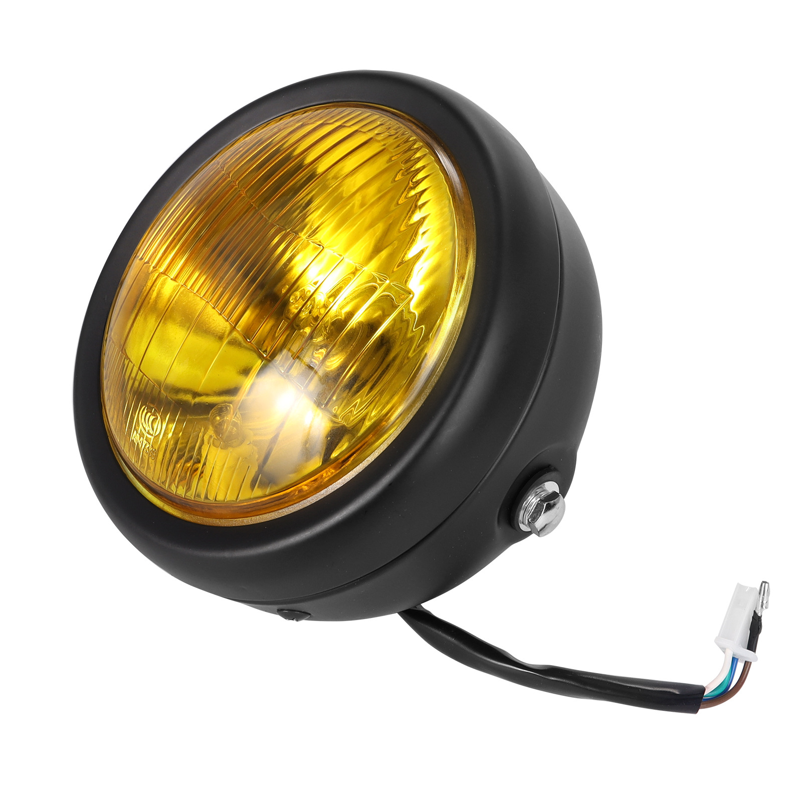 Motuoche CG125 GN125 Retro Motorcycle Accessories Side Mount 6.5 inch Headlight (Motorcycle headlights, headlights) - dark-night-black
