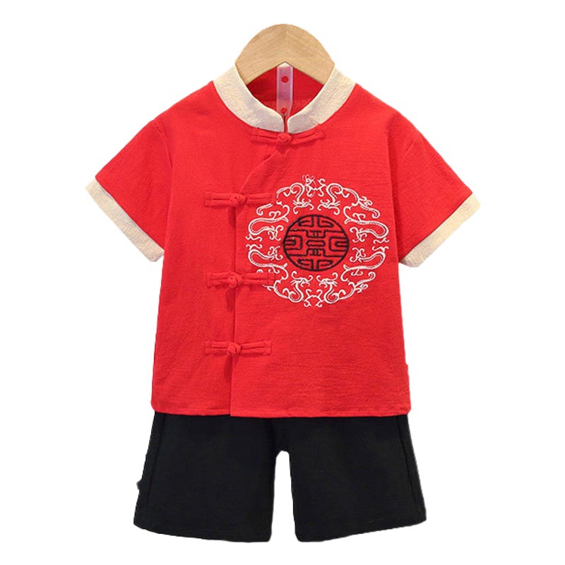 Boys' Hanfu June 1 Performance 2025 Boys' Summer suit Children's Tang Suit Retro Style Baby One-Year-Old Dress