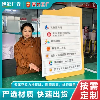 定制亚克力标识牌酒店楼层牌UV印刷亚克力楼层提示广告小标识