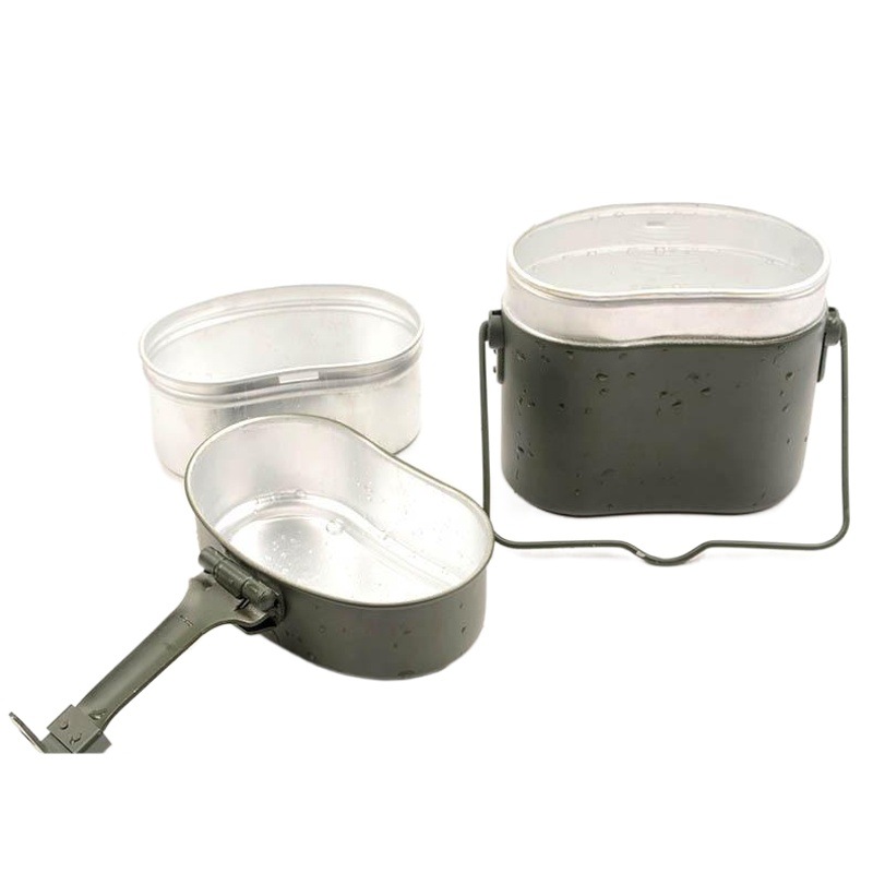 Bento alemán ventilador militar caja de almuerzo vintage nostálgico al aire libre multi-funcional caja de almuerzo traje hervidor de aluminio barbacoa caja de almuerzo