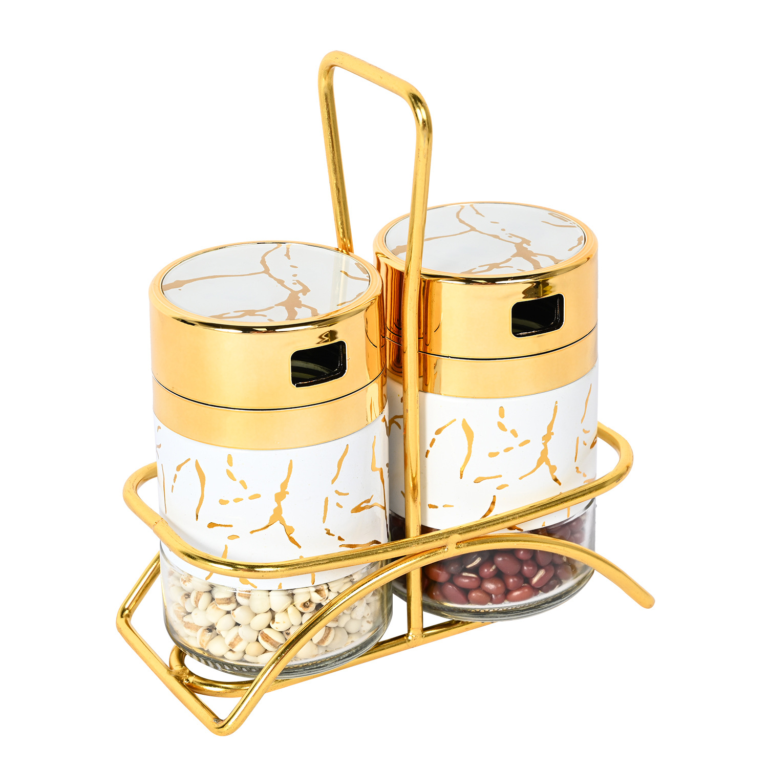 Caja de condimento de cocina transfronteriza moderna simple condimento tarro Rosa hogar Luz lujo condimento tarro traje combinación al por mayor