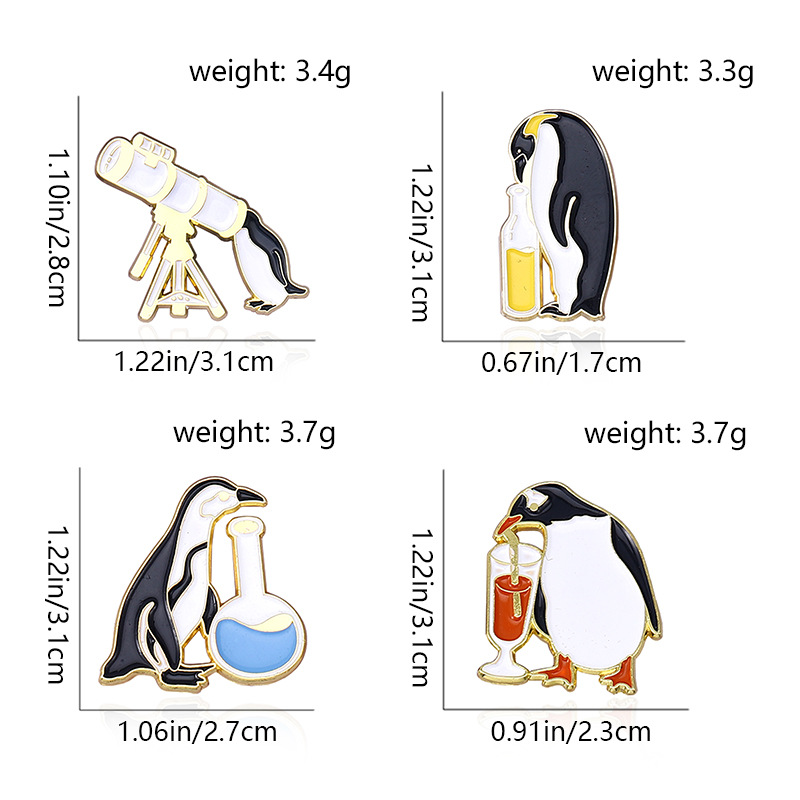 Cute Simple Style Penguin Alloy Stoving Varnish Women's Brooches display picture 1
