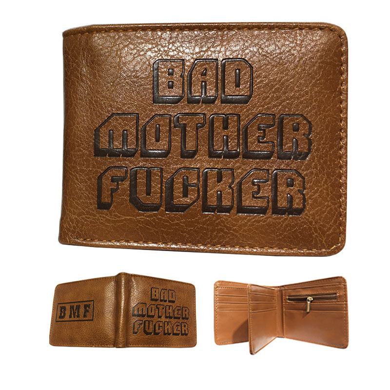 Pulp novel peripheral wallet PU leather embossed men's wallet BMF student personality coin purse card holder wallet