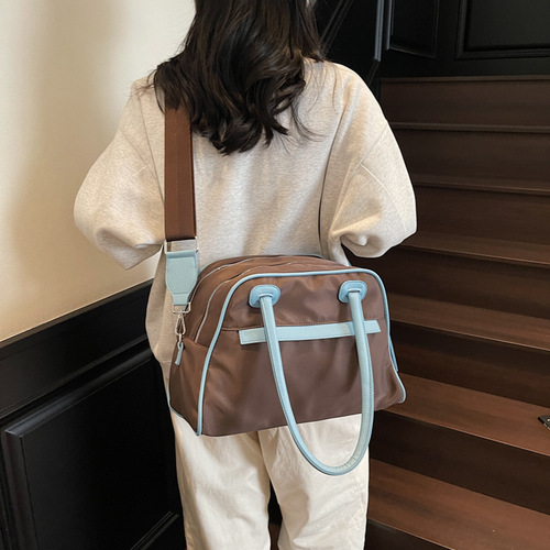 2025 New Fashion Minimalist Top Handle Travel Bag Large Capacity Retro Bag Personal Short Trip Shoulder Crossbody Business Bag