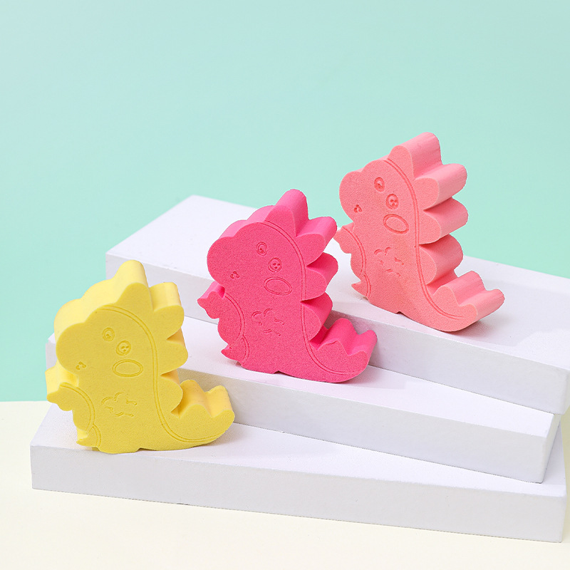 Puff de dinosaurio personalizado de fábrica transfronterizo sin látex sin polvo, huevo de maquillaje de forma especial de doble uso húmedo y seco, huevo de maquillaje de esponja