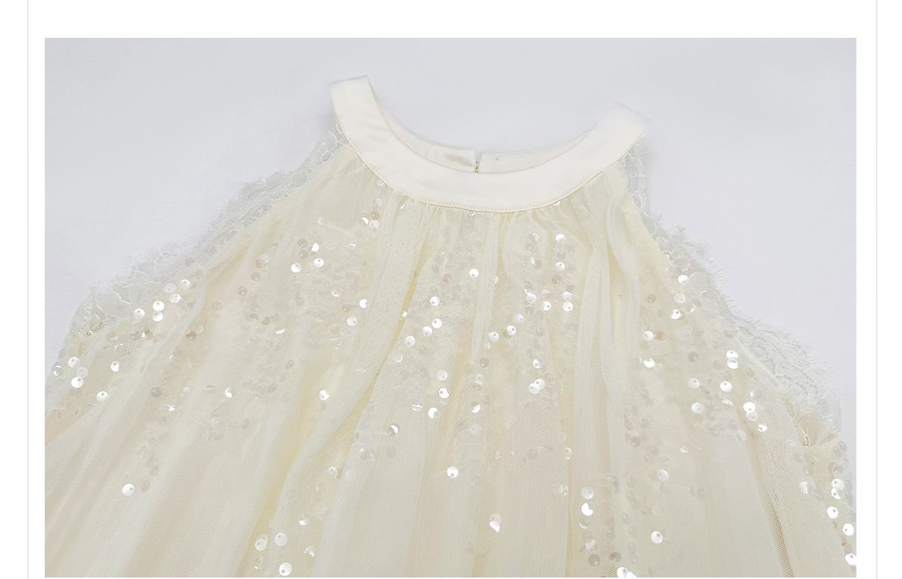 Áo croptop nữ tay ngắn cổ yếm xếp ly đính sequin phối bộ — bộ đồ, nửa váy, Gạo trắng Top chi tiết 15