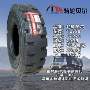 特轮贝尔 Шина Run-Flat 12R20, высоконагруженная износостойкая вакуумная шина для грузовиков со стальной проволокой