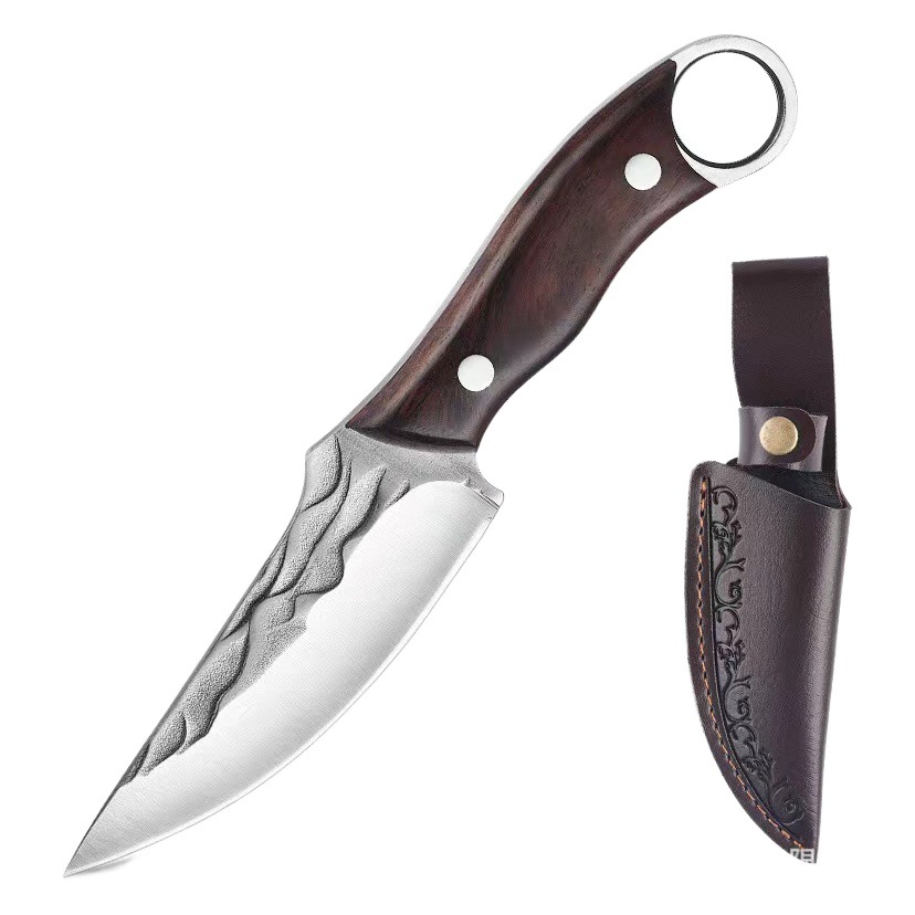 Cuchillo de acero inoxidable mango de cuchillo de cocina carne barbacoa comer carne de cerdo Cordero cuchillo acampar al aire libre cuchillo de camping portátil