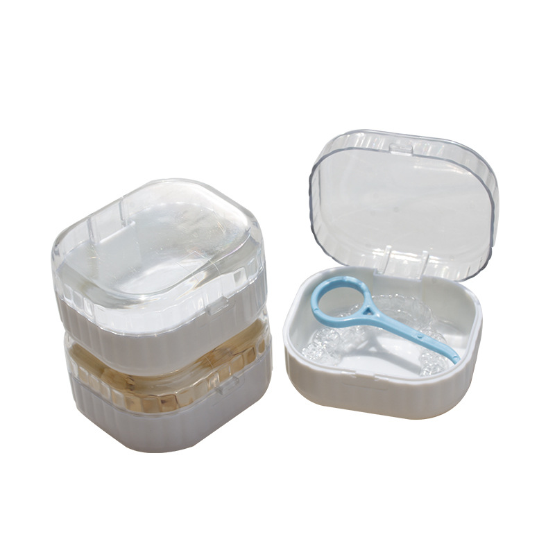 Ortodoncia para niños, retenedor de ortodoncia, caja de almacenamiento de frenillos invisibles, caja de frenillos de belleza oculta portátil