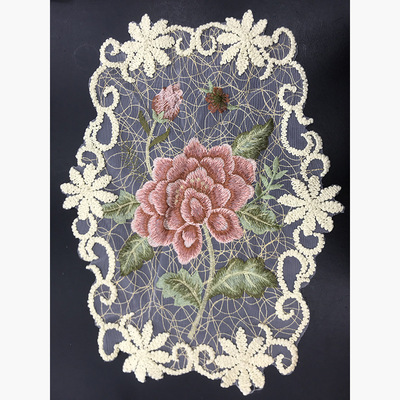 時尚玫瑰立體刺繡彩色花布貼服裝輔料手縫貼布破洞繡花補衣服貼花