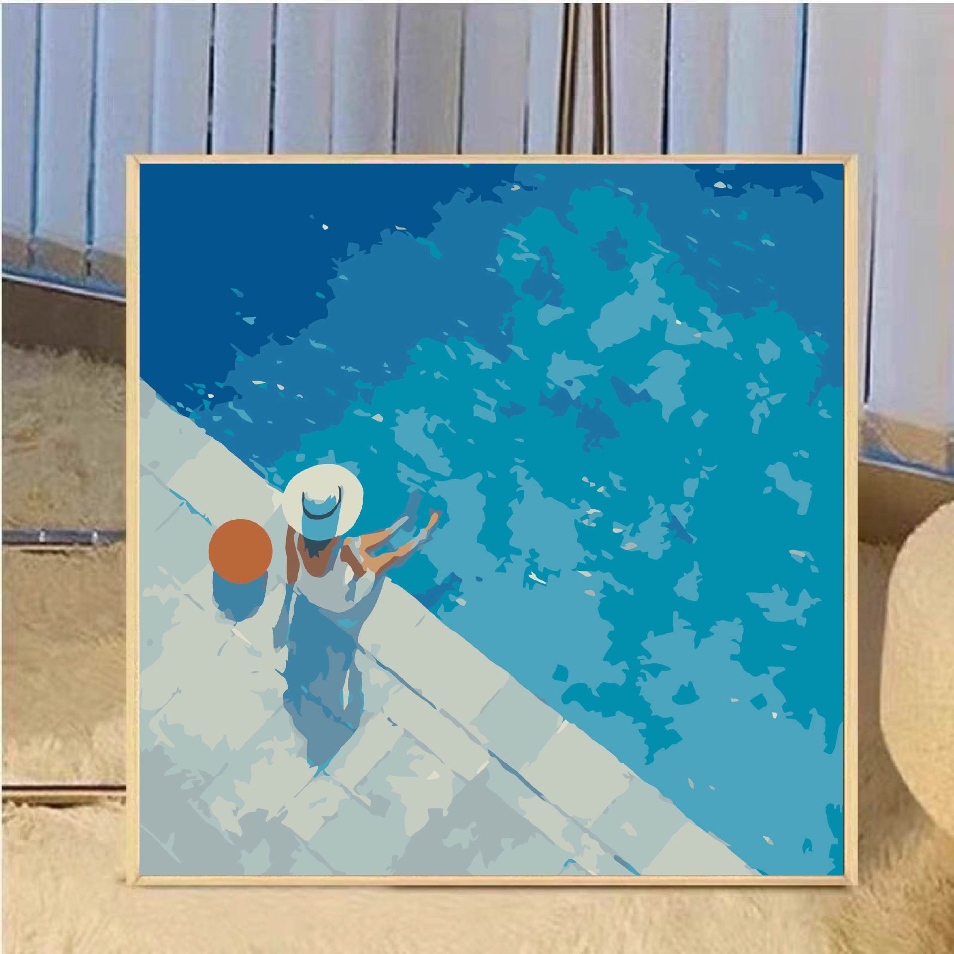 Diy pintura digital al óleo infantil dibujos animados pintar a mano pinturas de pintura 20 * 20