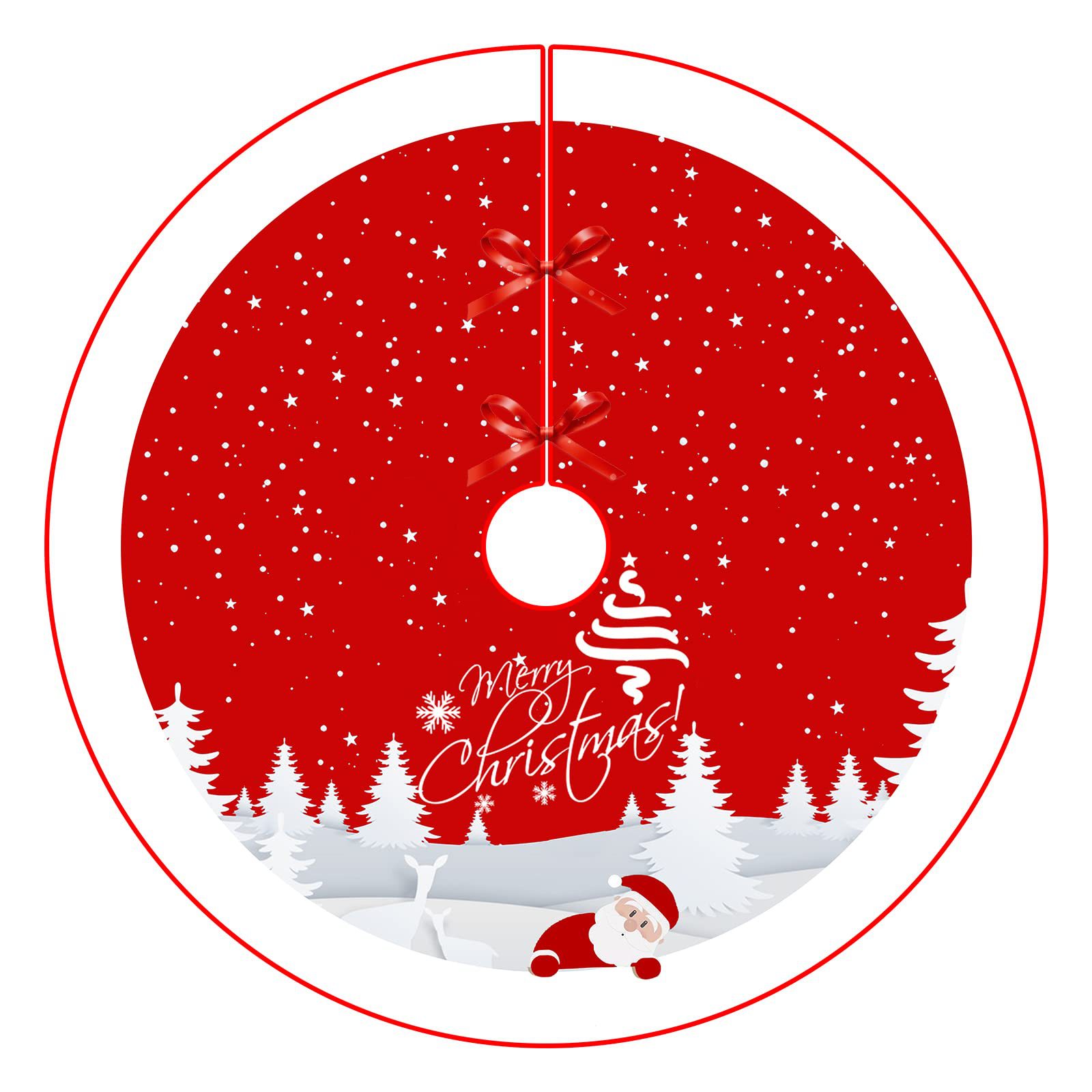 Falda de árbol de Navidad de felpa corta FIESTA DE Navidad copo de nieve Plaid muñeco de nieve impreso árbol de Navidad inferior Hotel hogar