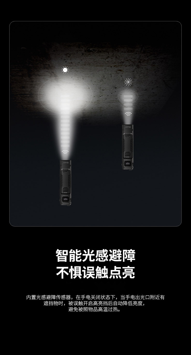 NITECORE Knight Cole EDC29 Tactical Strong Light Defense Charging Outdoor Search Ultra-thin Flashlight Portable