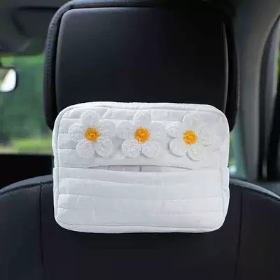 Car tissue box/set fabric embroidery car chair - striped-tissue-box-with-three-five-leaf-flowers