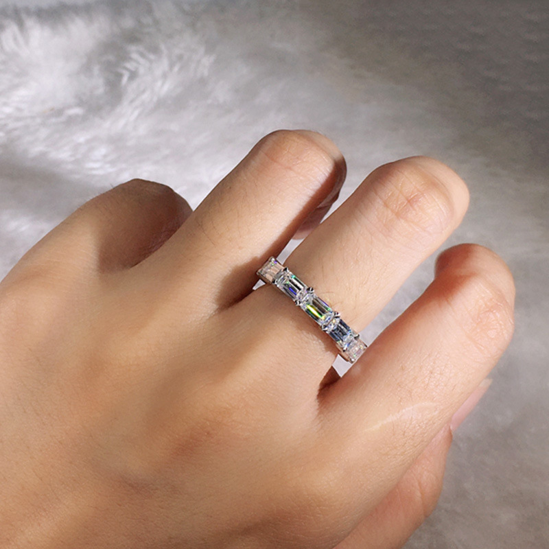 fashion copper whole circle ladder square zircon row index finger ring wholesalepicture3