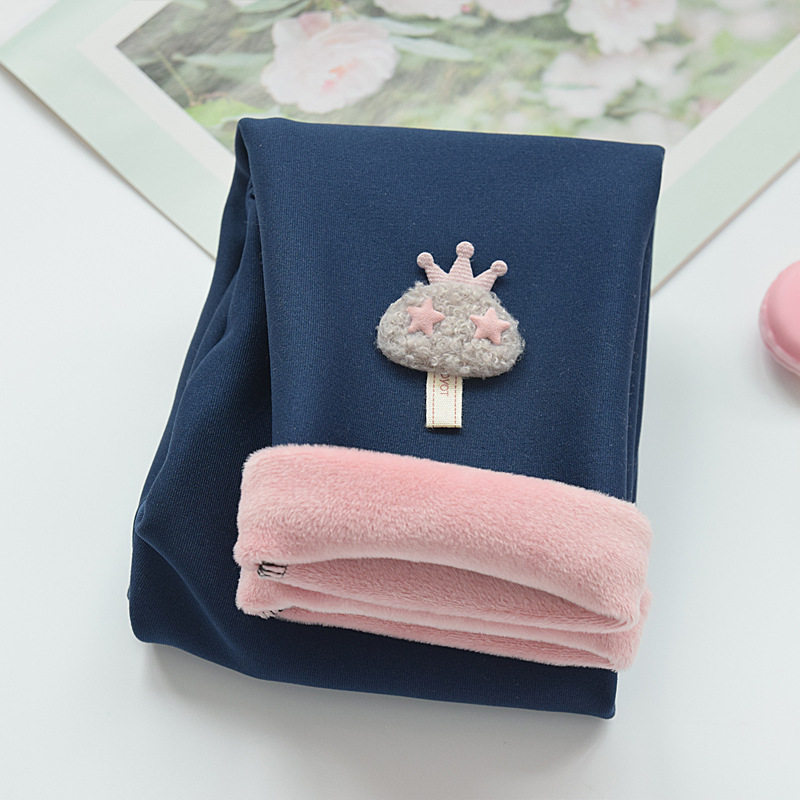 Las polainas forradas de lana de las niñas engrosaron el desgaste del invierno estilo occidental integrado extra gruesos pantalones para niños pantalones de algodón cálido para niños