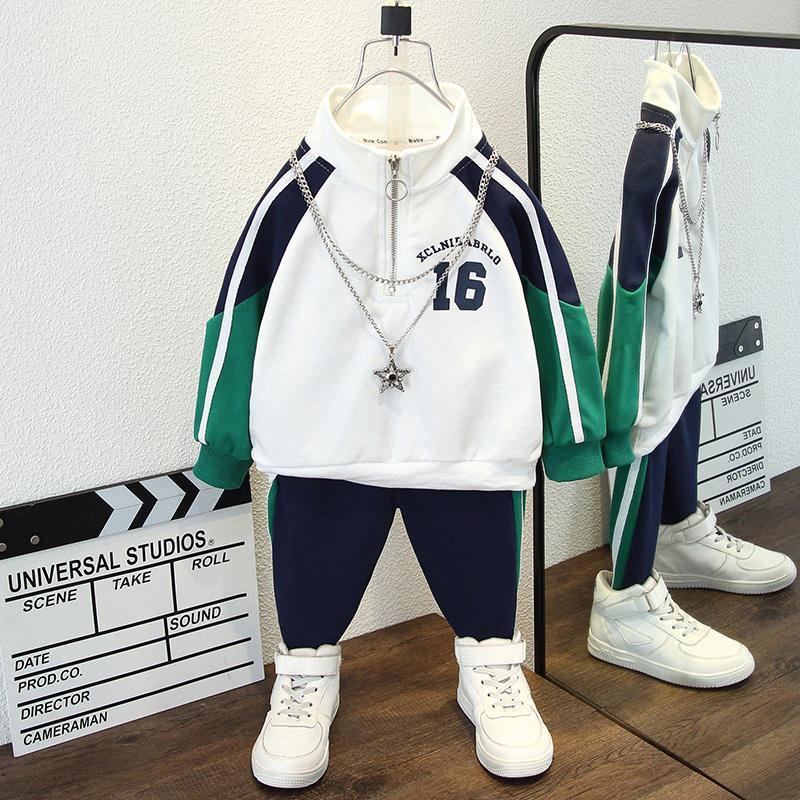 Hoodie set för pojkar vardagskläder för vår och höst_voghion.com