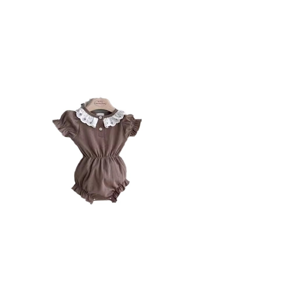 Niñas de encaje collar camiseta delgada ropa de verano ropa infantil coreana ropa de verano bebé ropa de verano image 5