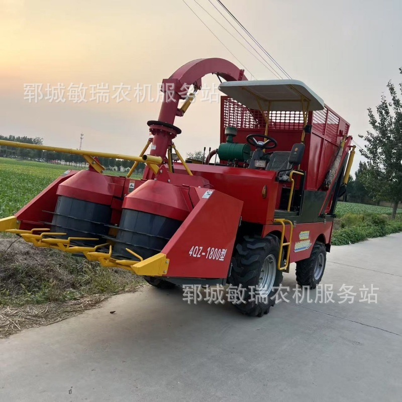 青储机秸秆收割机轮式高速转盘自动秸秆收获机小型收草机