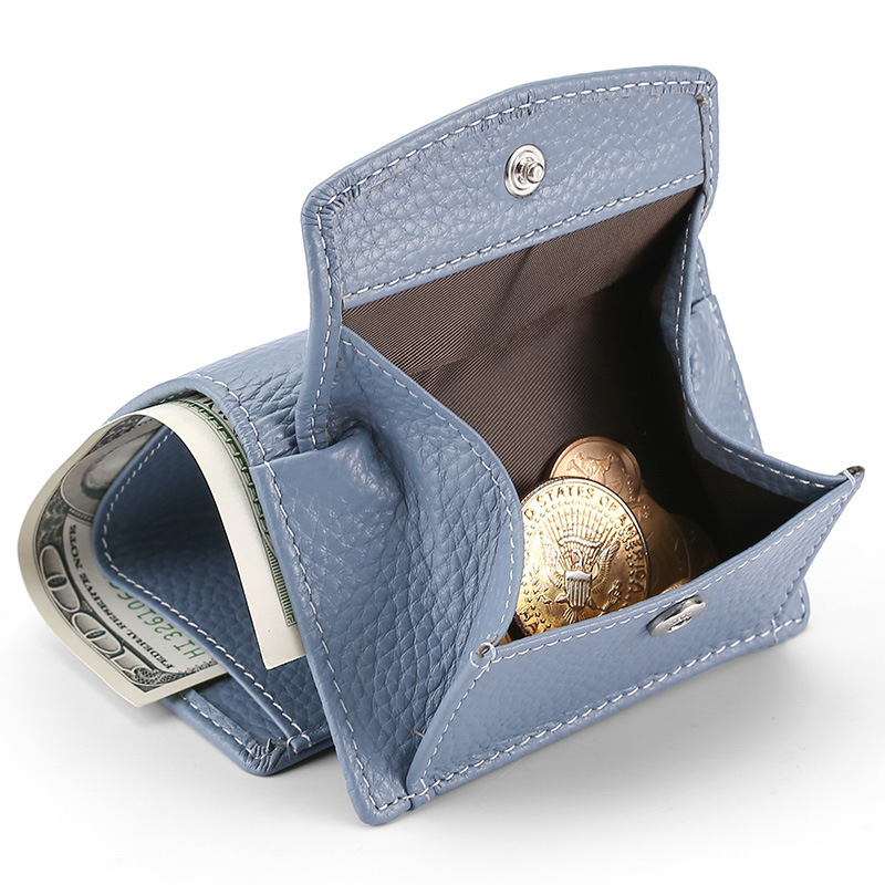 Small wallet women's genuine leather Japanese-style cloth rfid coin bag wallet foreign trade Women's Mini wallet short purse