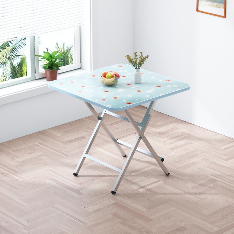 Mesa plegable, mesa de comedor casera, mesa de comedor portátil simple, mesa cuadrada de alquiler, mesa cuadrada simple de comedor