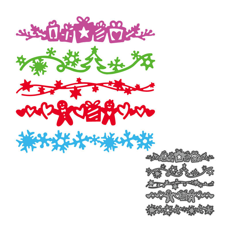 1 Piece DIY Scrapbook 5 Pieces Christmas Small Pendant Metal Carbon Steel Knife Mold Handmade Embossing Etching Cut