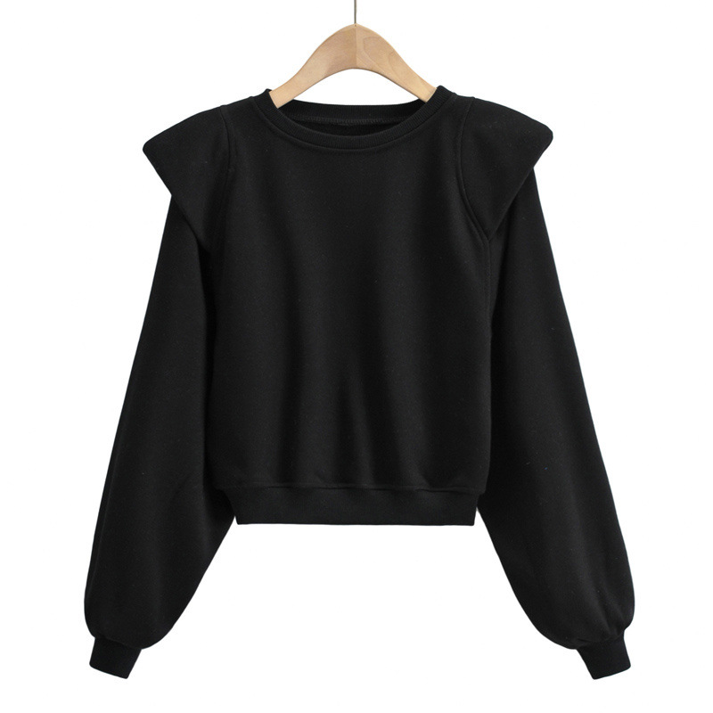 Shoulder Padded Loose Sweatshirt  NSHS38537