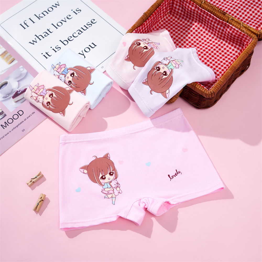 Children's Underwear Girl Baby Cotton Boxer Shorts Little Girl's Boxer Shorts Modal Cotton Without Clip Pp Small, Medium and Large Kidsren