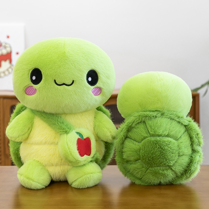 新しいかわいいカメ人形アップルカメぬいぐるみかわいい布人形人形子供の漫画ギフト卸売|undefined