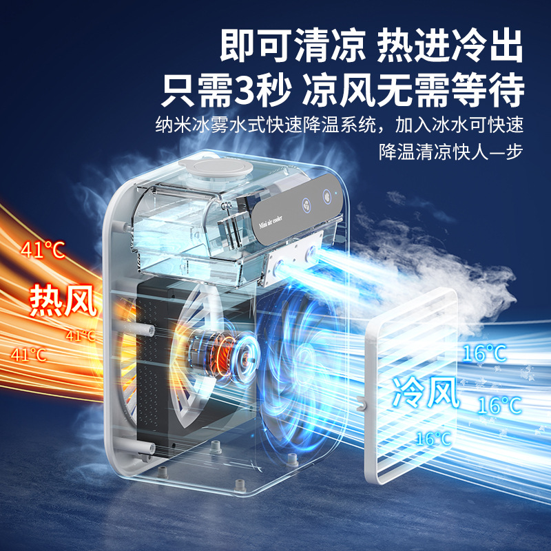 Ventilador de aire acondicionado para mascotas, ventilador de enfriamiento de perrera para perros durmiendo en verano, ventilador de agua pequeño para gatos de verano