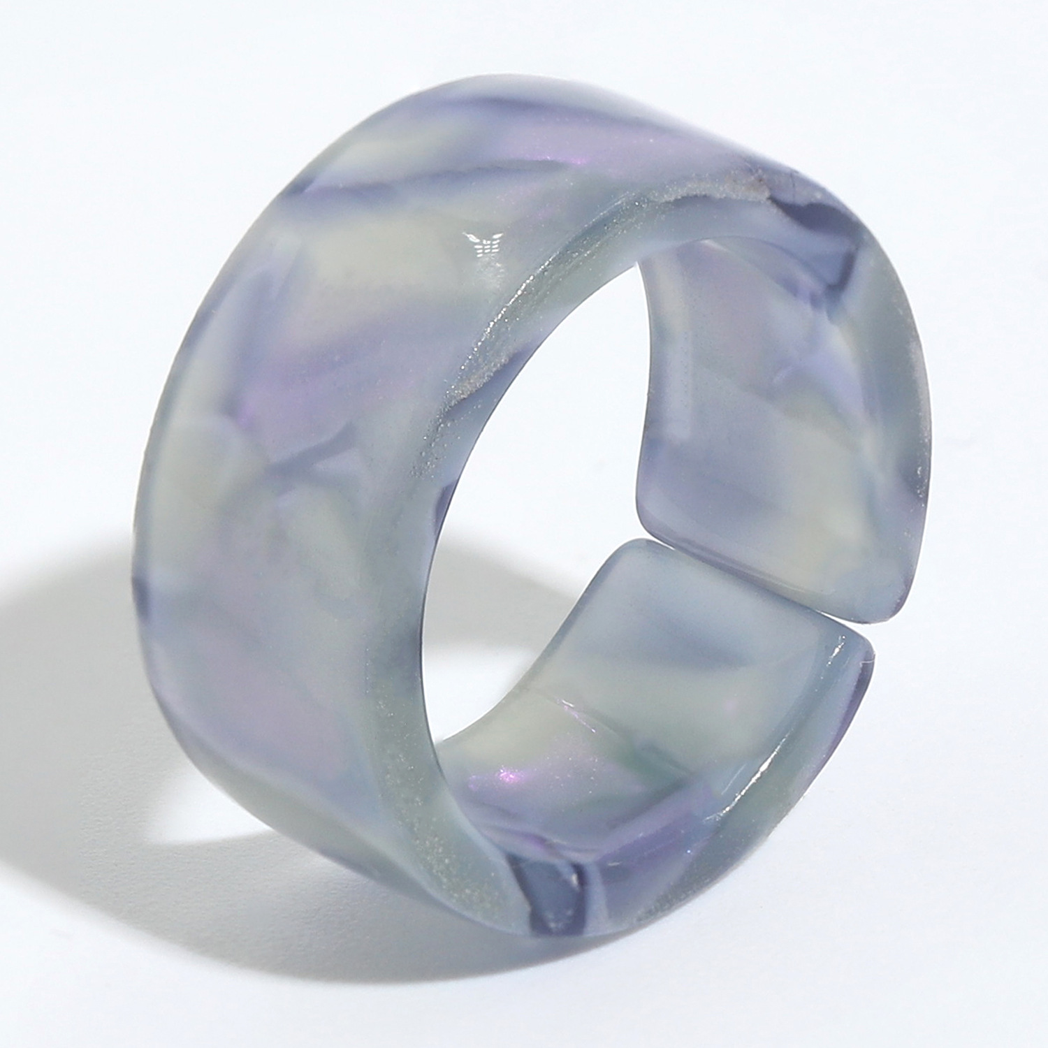 Retro Incomplete Circle Resin Ring display picture 16