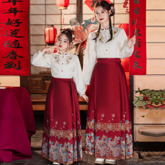 韓服子供スーツ 2025 春と秋の親子馬の顔スカート秋のスーツ古代衣装中国風の韓服ドレス