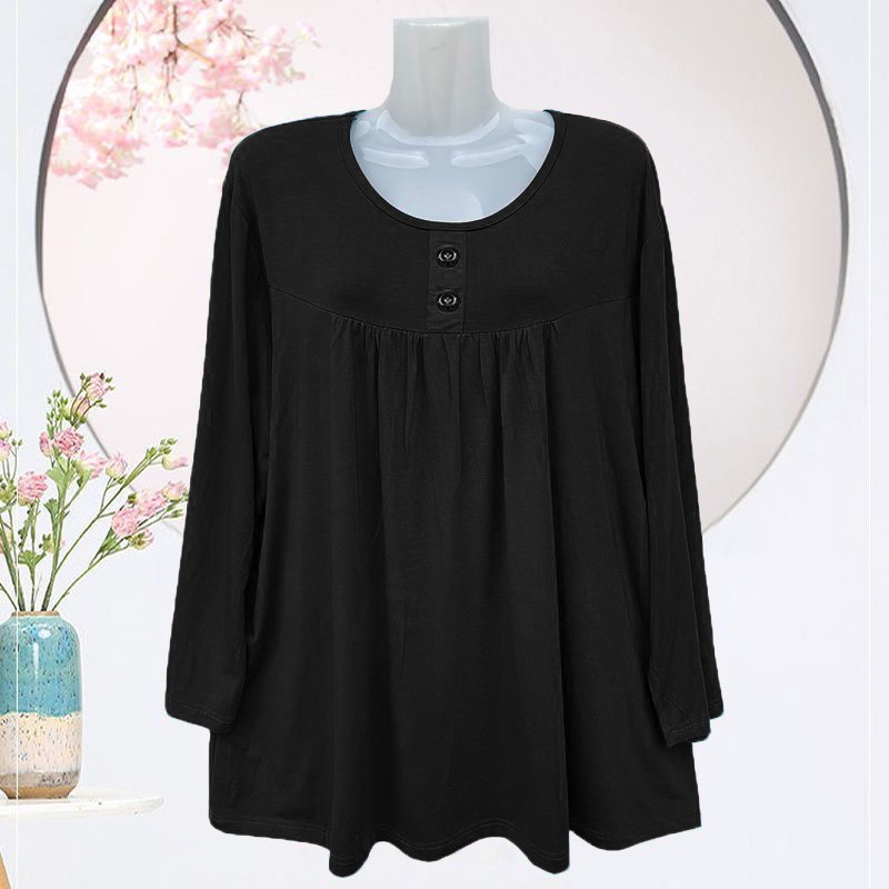 M-5Xl Size: Spring Clothing Tops For Plus-Size Women; Long-Sleeved T-Shirts In Larger Sizes; Round-Neck Base Shirts Suit_ecoleips.com
