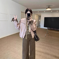 人生皮衣/复古时髦艺术家撞色pu皮衣女秋夹克外套