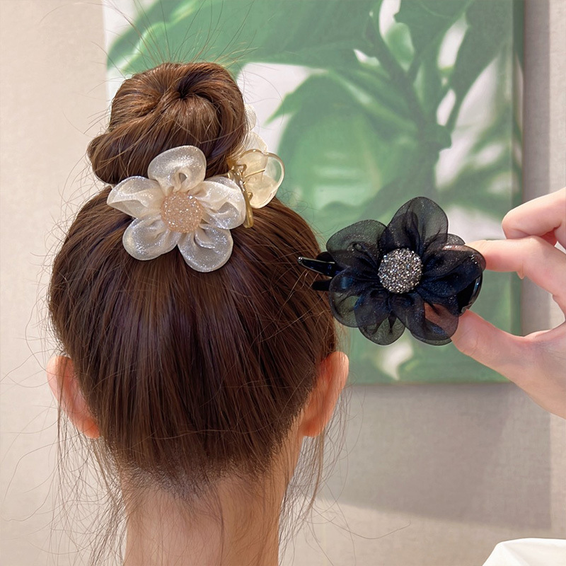 Corea del Sur cabeza de bola de girasol gran pinza de Cabeza trasera femenina temperamento horquilla updo pelo artefacto clip tocado Acrílico