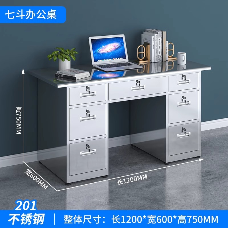 Mesa de oficina de acero inoxidable Mesa de computadora Mesa de operación médica Mesa de trabajo Mesa de taller Tesorería Mesa de computadora de oficina individual