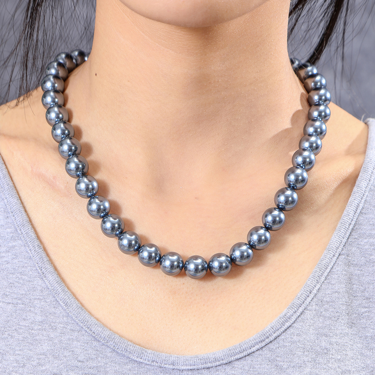 1 Set Simple Style Round Shell Beaded Womenu0027S Earrings Necklace