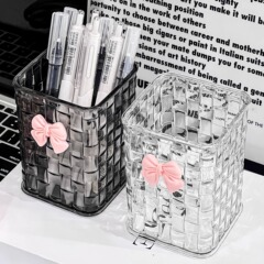 デスクトップ筆筒収納ケース学生寮用机デスク文房具棚透明ケース神器