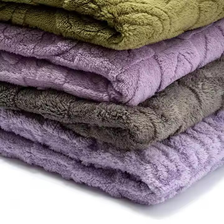 Custom Design Polyester Double-sided Heavy 240g Soft Love Rabbit Jacquard Sherpa Sofa Cover Fabric