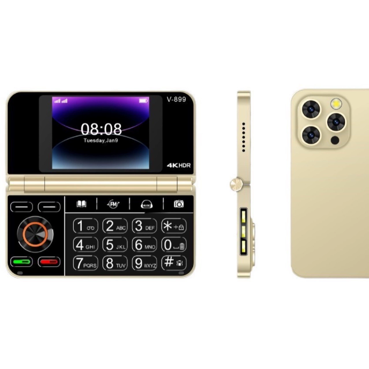 Умный мобильный телефон для пожилых, складной экран, 2G, оптом