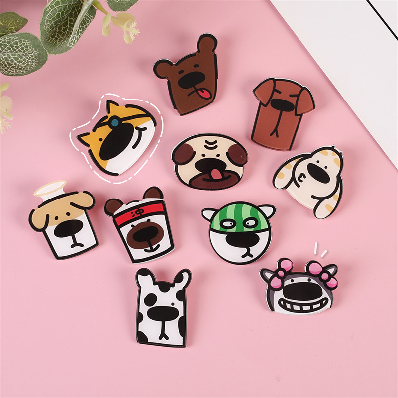 漫画アクリルブローチバッジかわいい子犬のピンがかばんに飾られたブローチを飾って卸売りをカスタマイズした|undefined