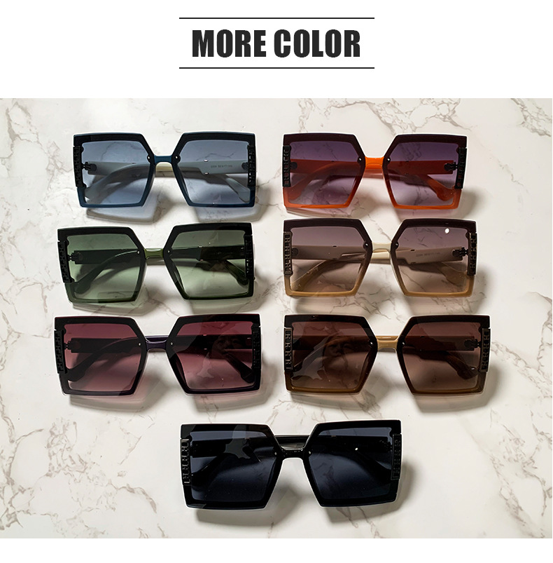 Neue Buchstabe H Modetrend-Sonnenbrille mit großem Rahmen, personalisierte Straßenfoto-Sonnenbrille im Internet, rote Straßenfoto-Sonnenbrille_voghion.com