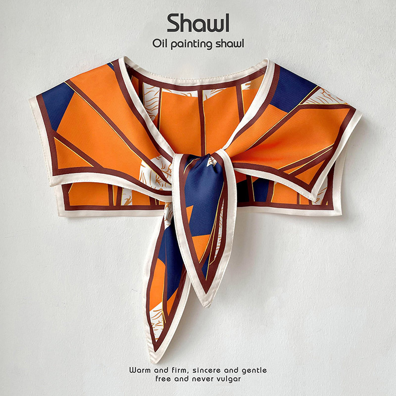 Nuevo chal protector solar de verano de las mujeres al aire libre con aire acondicionado decoración de la habitación chaleco de protección del cuello pequeña bufanda falsa bufanda anudada