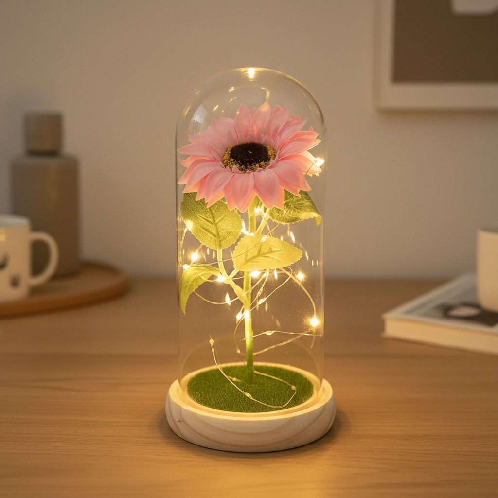 Girasoles transfronterizos jabon eterno flor cubierta de vidrio regalo del Día de la Madre adornos regalos del Día del Maestro