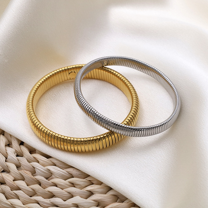 Plating Design Simple Style Solid Color Titanium Steel Bangle In Bulk